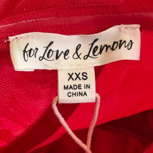 For Love & Lemons Bustier Gown Tulle Dress Red Size XXS NWT - Picture 10 of 12
